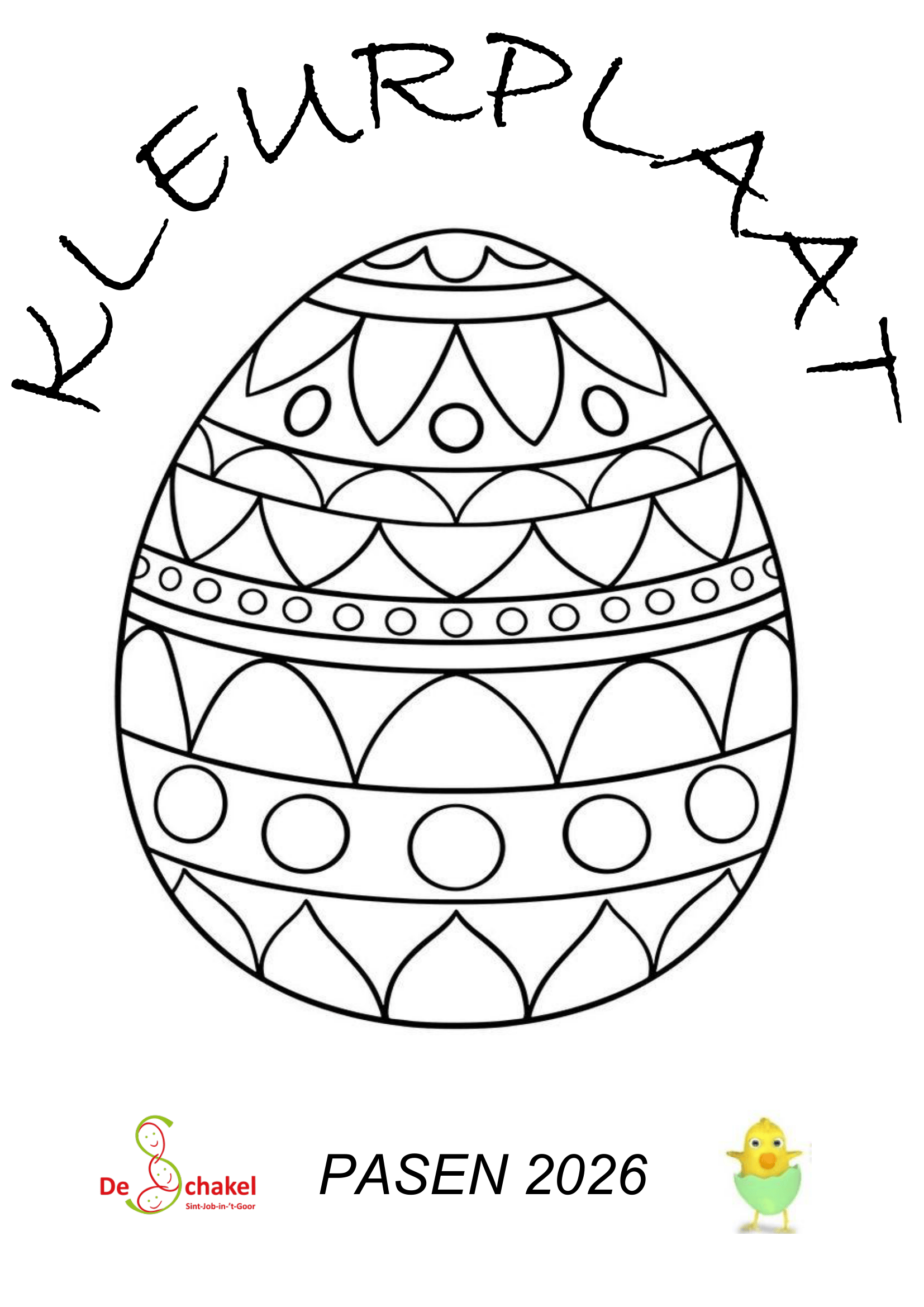Kleurplaat voor pasen 2026
